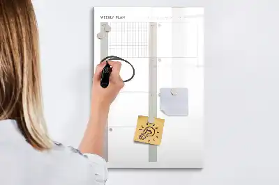 Pizarra magnética de cristal borrable planificador semanal