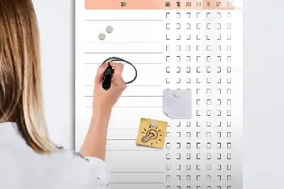 Pizarra magnética decorativa diseño para lista de limpieza con rotulador