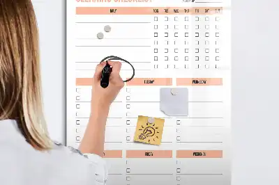 Pizarra magnética borrable de cristal para lista de limpieza
