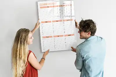 Pizarra magnética borrable de cristal para lista de limpieza