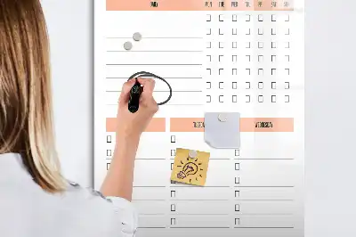Pizarra magnética borrable de cristal para lista de limpieza