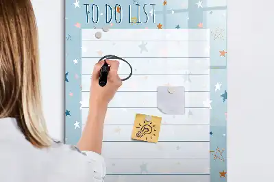 Pizarra magnética de cristal borrable diseñada para lista de tareas pendientes