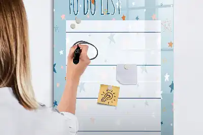Pizarra magnética de cristal borrable diseñada para lista de tareas pendientes