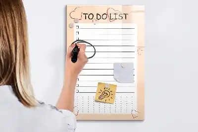Pizarra magnética decorativa con rotulador para lista de tareas pendientes