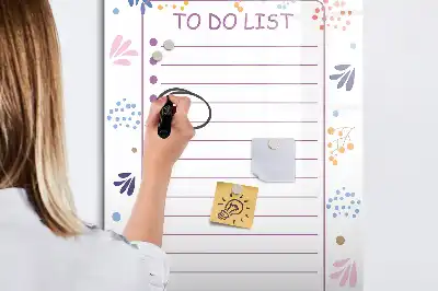 Pizarra magnética de cristal borrable diseñada para listas de tareas pendientes