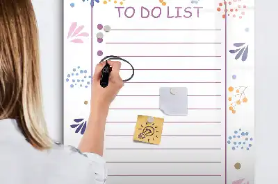 Pizarra magnética de cristal borrable diseñada para listas de tareas pendientes