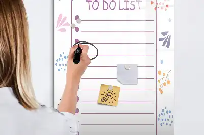 Pizarra magnética de cristal borrable diseñada para listas de tareas pendientes