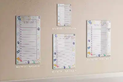 Pizarra magnética de cristal borrable diseñada para listas de tareas pendientes