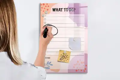 Pizarra magnética decorativa con rotulador diseño de lista de tareas por hacer