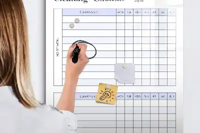 Pizarra magnética decorativa con rotulador para plan de limpieza