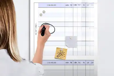 Pizarra magnética decorativa con rotulador para plan de limpieza
