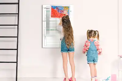 Pizarra magnética de cristal borrable tabla de organización para tareas del hogar