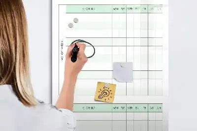 Pizarra magnética de cristal borrable tabla de organización para tareas del hogar