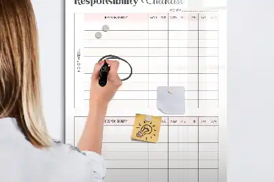Pizarra magnética decorativa con rotulador de lista de responsabilidades