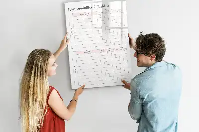 Pizarra magnética decorativa con rotulador de lista de responsabilidades