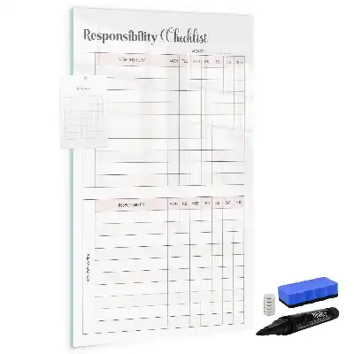 Pizarra magnética decorativa con rotulador de lista de responsabilidades