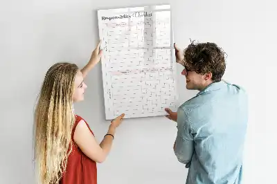 Pizarra magnética decorativa con rotulador de lista de responsabilidades