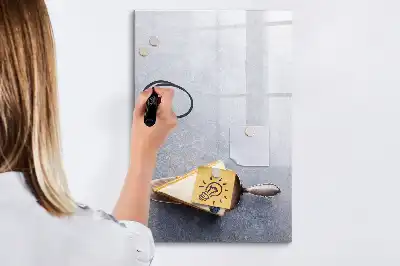 Pizarra magnética de cristal borrable diseño de porción de pastel