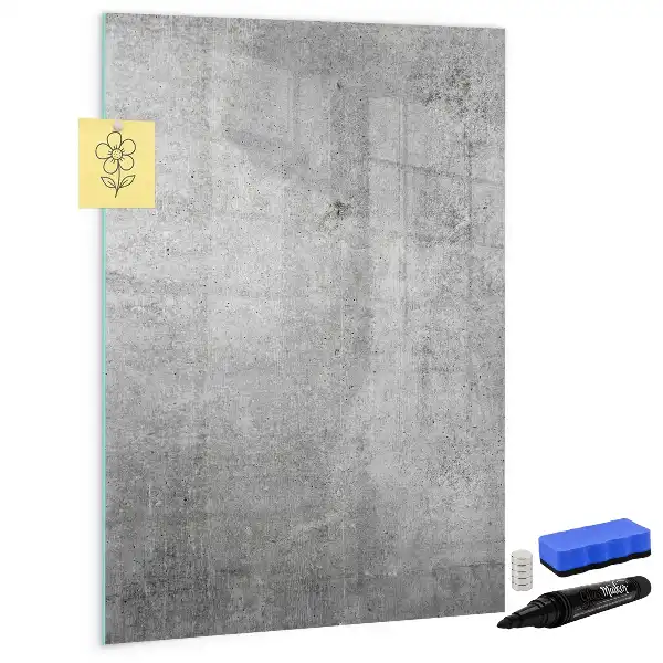 Pizarra magnética decorativa con rotulador en color hormigón claro