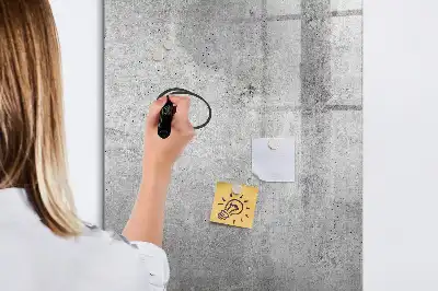 Pizarra magnética decorativa con rotulador en color hormigón claro