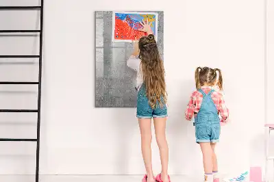 Pizarra magnética decorativa con rotulador en color hormigón claro