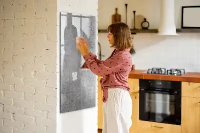 Pizarra magnética decorativa con rotulador en color hormigón claro