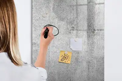 Pizarra magnética decorativa con rotulador en color hormigón claro