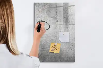 Pizarra magnética decorativa con rotulador en color hormigón claro