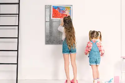 Pizarra magnética decorativa con rotulador en color hormigón claro