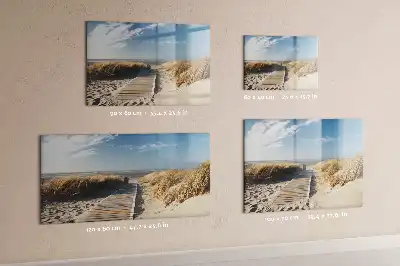 Pizarra borrable de cristal con imanes diseño de vista de la playa