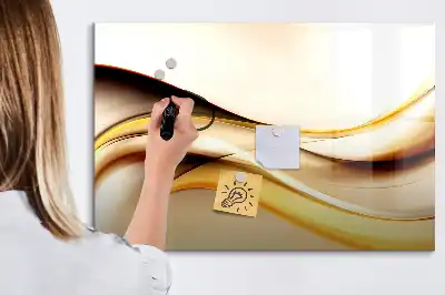 Pizarra borrable de cristal con imanes diseño de abstracción de olas
