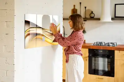 Pizarra borrable de cristal con imanes diseño de abstracción de olas