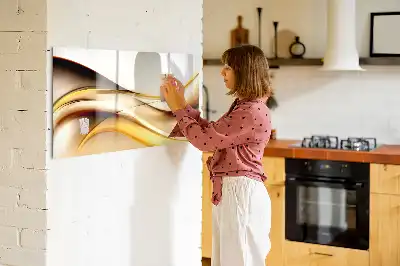 Pizarra borrable de cristal con imanes diseño de abstracción de olas