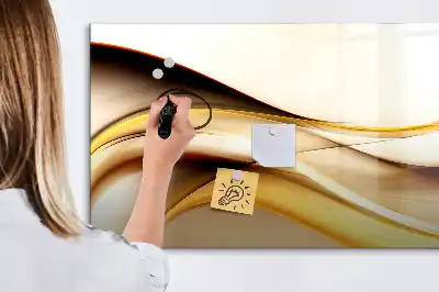 Pizarra borrable de cristal con imanes diseño de abstracción de olas