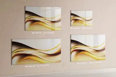 Pizarra borrable de cristal con imanes diseño de abstracción de olas
