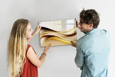 Pizarra borrable de cristal con imanes diseño de abstracción de olas
