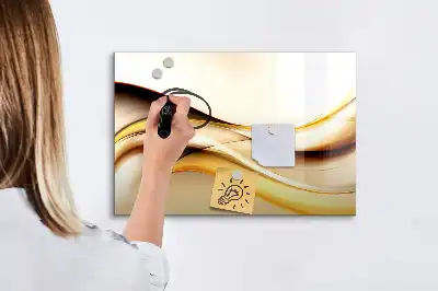 Pizarra borrable de cristal con imanes diseño de abstracción de olas