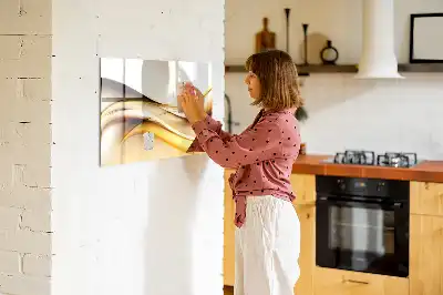 Pizarra borrable de cristal con imanes diseño de abstracción de olas