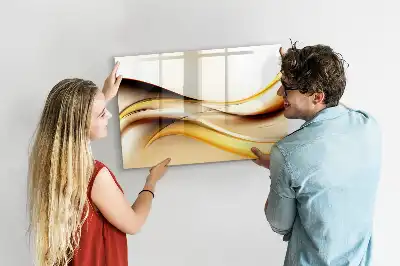 Pizarra borrable de cristal con imanes diseño de abstracción de olas