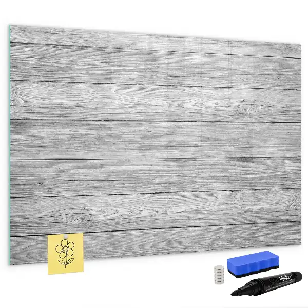 Pizarra de cristal magnética borrable acabado en paneles de madera