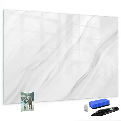 Pizarra magnética de pared con diseño de mármol decorativo y rotulador