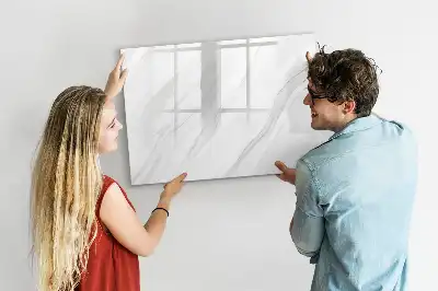 Pizarra magnética de pared con diseño de mármol decorativo y rotulador