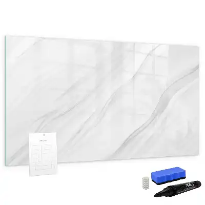 Pizarra magnética de pared con diseño de mármol decorativo y rotulador