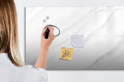 Pizarra magnética de pared con diseño de mármol decorativo y rotulador