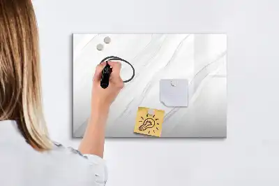 Pizarra magnética de pared con diseño de mármol decorativo y rotulador