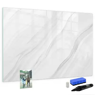 Pizarra magnética de pared con diseño de mármol decorativo y rotulador