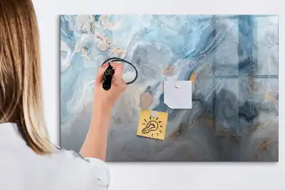 Pizarra magnética de pared con rotulador con patrón de mármol