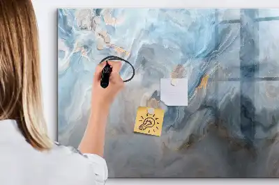 Pizarra magnética de pared con rotulador con patrón de mármol