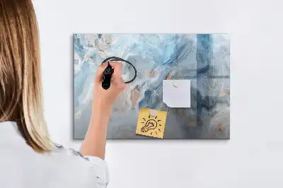 Pizarra magnética de pared con rotulador con patrón de mármol