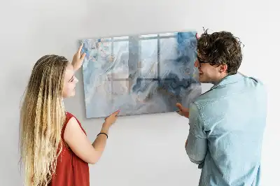 Pizarra magnética de pared con rotulador con patrón de mármol